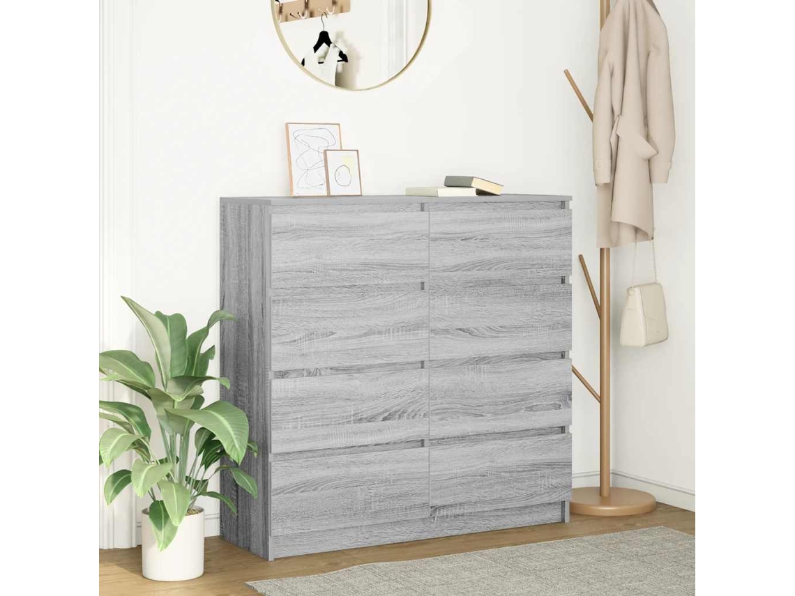 Aparador | Mueble De Comedor | Buffet Sonoma Gris 100x35x99 Cm Madera De Ingeniería Wsd17975