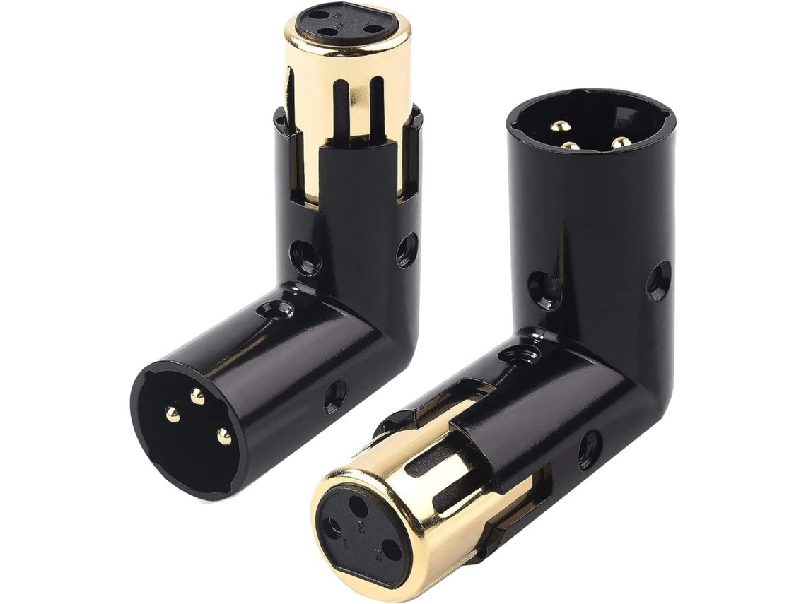 Adaptador de audio ajustable XLR a conector hembra de 3 pines en ángulo recto, negro, 90 grados SFUSHOS (2 piezas)