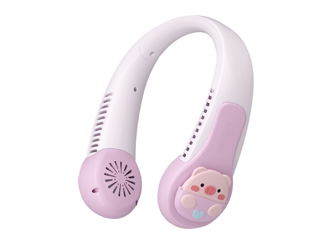Ventilador De Cuello Portátil Recargable Por Usb, Silencioso, Con Diseño De Dibujos Animados, Antitorsión, Para Niños Y Adultos.