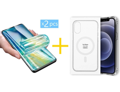 Carcasa + 2 Protectores de Pantalla para iPhone 11 Pro Max ACCETEL Transparente Claro