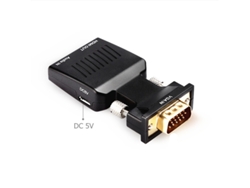 Adaptador Vga A Hdmi, Audio, Proyector, Monitor, Negro, Hdmi (vga) 4k De Alta Resolución, Uso De Oficina, Sonido Estéreo Para Portátil, Tv