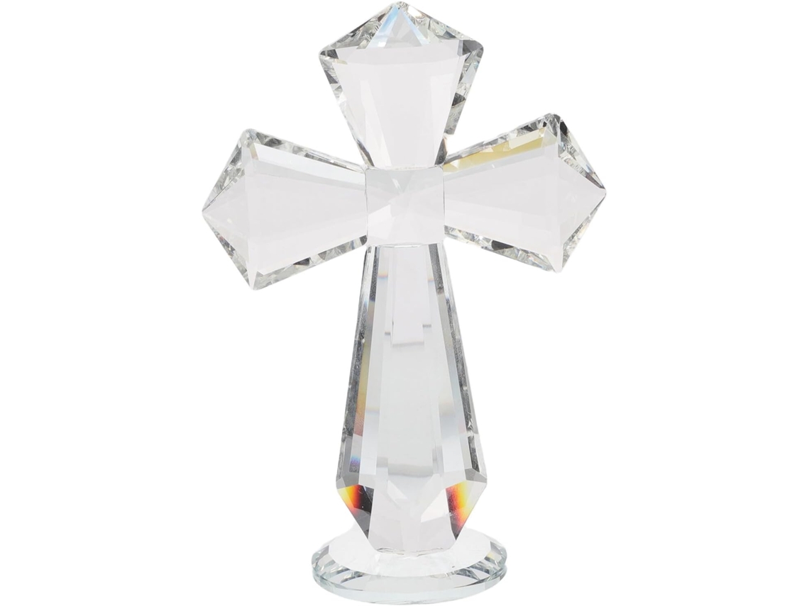 Decorativa Cristal Comunión Figura Cristiana Vidrio Escultura Refinada Oración Decoración Pascua Adorno Único
