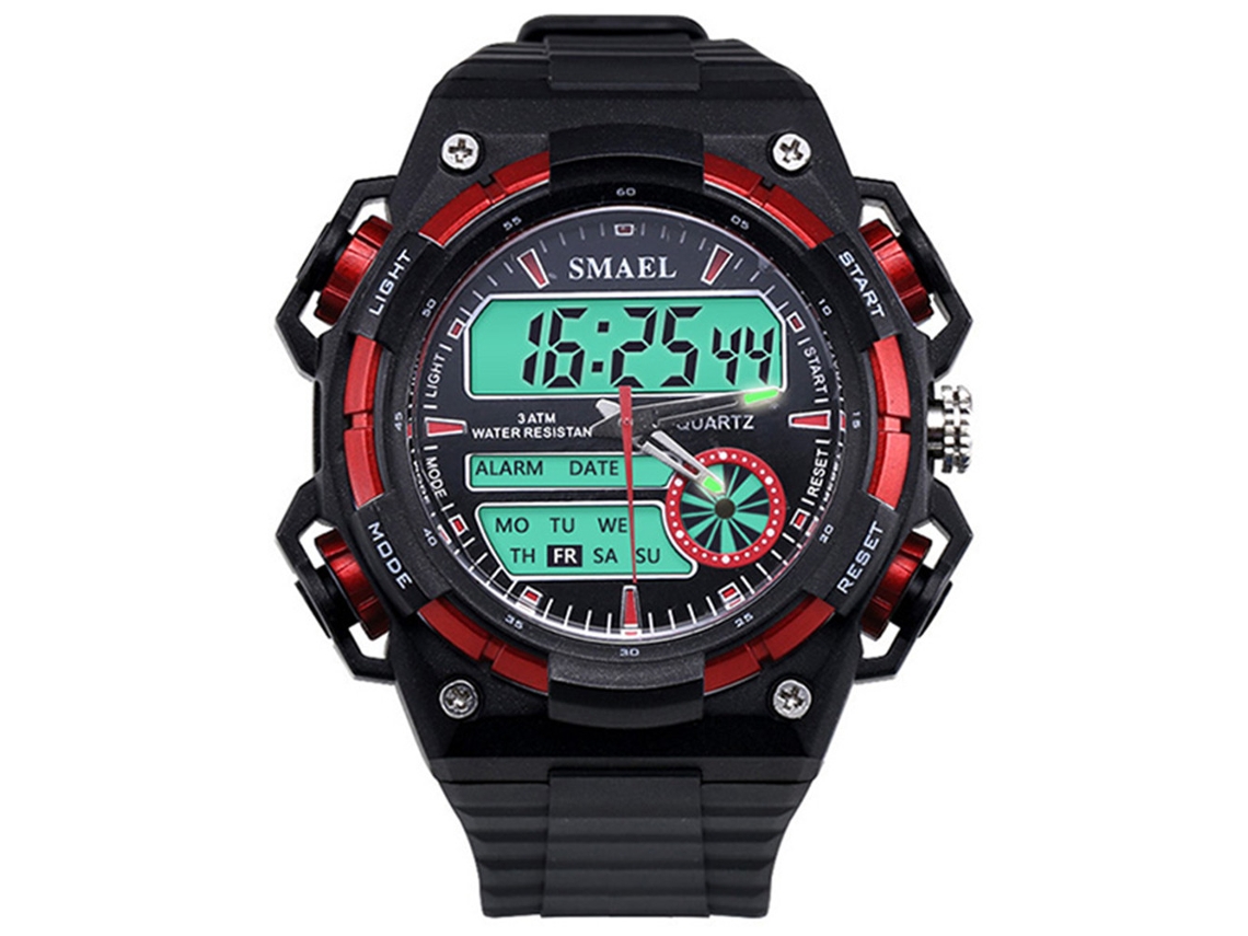 Reloj Deportivo Impermeable Exterior Led Cuarzo Moda Novedad Regalo Rojo