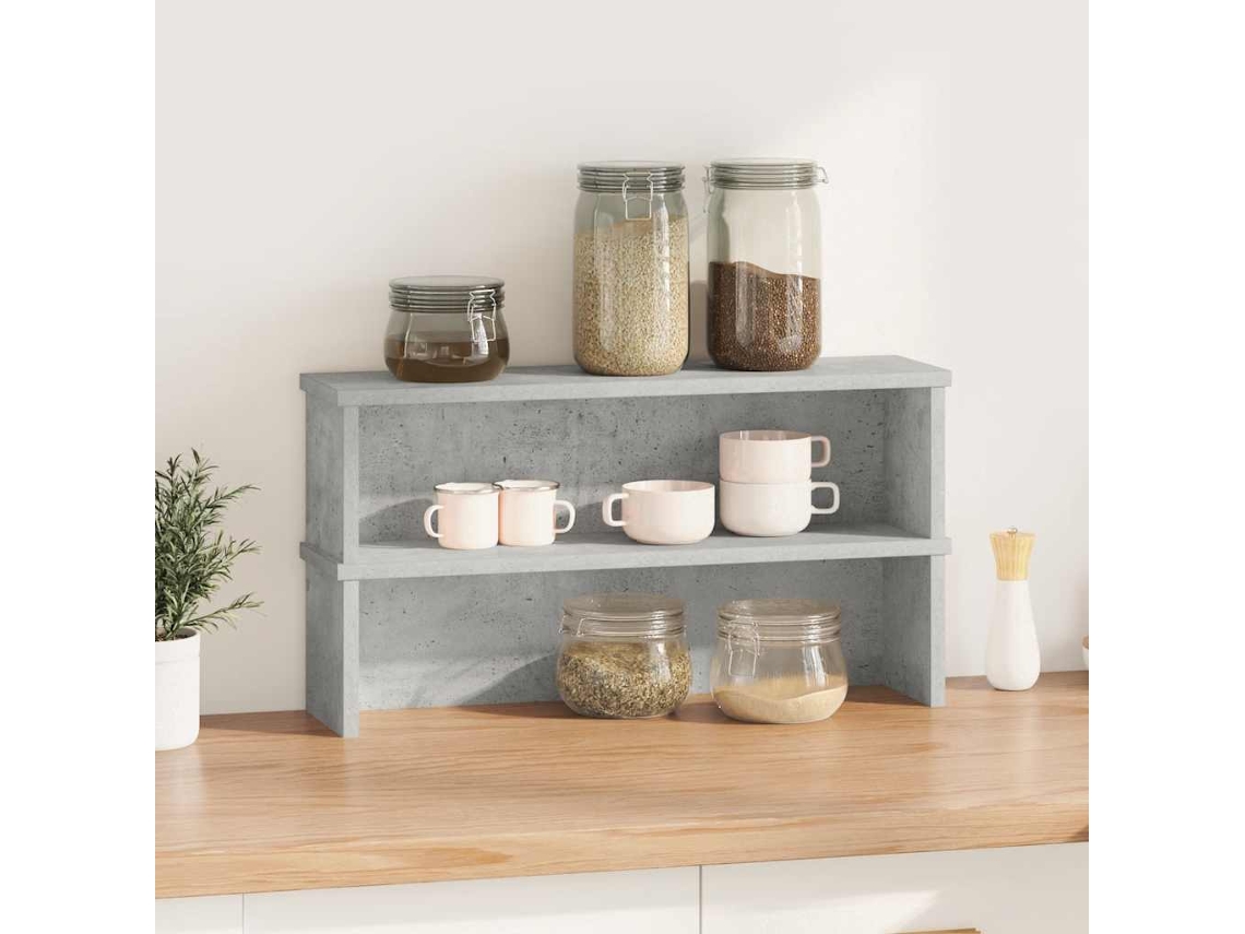 Maison Exclusive - Estantes De Cocina Apilables 2 Uds Gris Hormigón 60x15x16 Cm