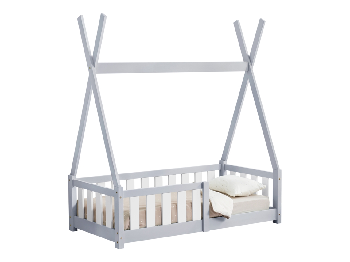 Estructura de Cama Infantil [EN.CASA] (Gris - Madera - 70 x 140 cm)