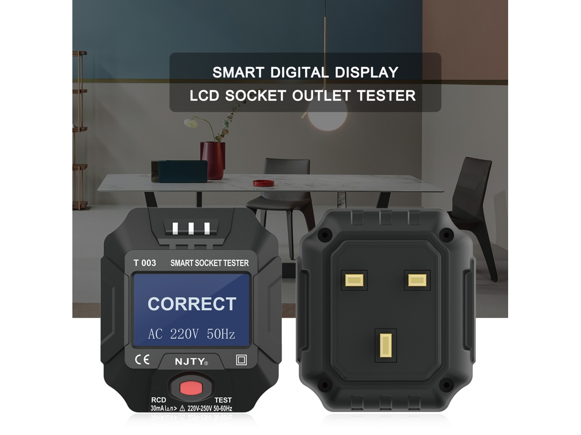 Probador De Enchufes Inteligente Con Pantalla Lcd, Detector De Polaridad Y Fugas, Rcd 220~250v