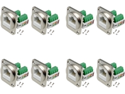 Adaptador De Terminal De Tornillo Para Montaje En Panel Rj45, 8 Piezas, Conector 8p8c, Extensión Sin Soldadura