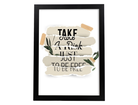 Posters Con Mensajes Felices Ilustrados. Lámina De Decoración 'Take A Risk' Con Frases Motivadoras Y Llenas De Energia. Sin Marco