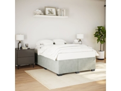 Estructura De Cama Sin Colchón Terciopelo Gris Claro 140x190 Cm