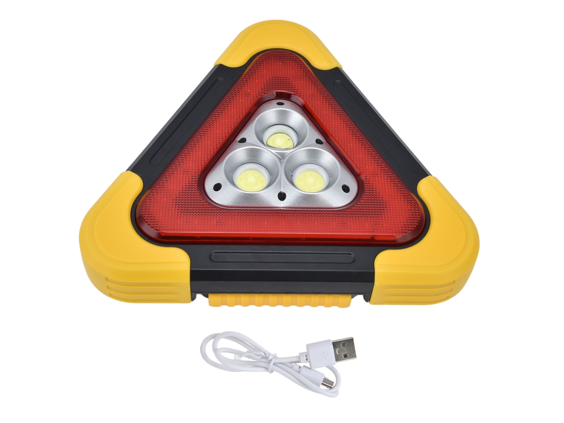 2026-luz De Advertencia Triangular Roja Para Coche Con Carga Solar Y Usb Ajustable Luz De Emergencia Led Segura
