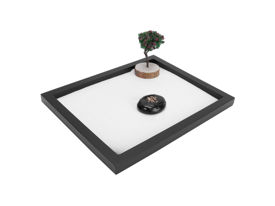 Kit De Jardín Zen Japonés Con Mini Decoración De Mesa De Arena Para El Hogar, La Oficina Y La Meditación.