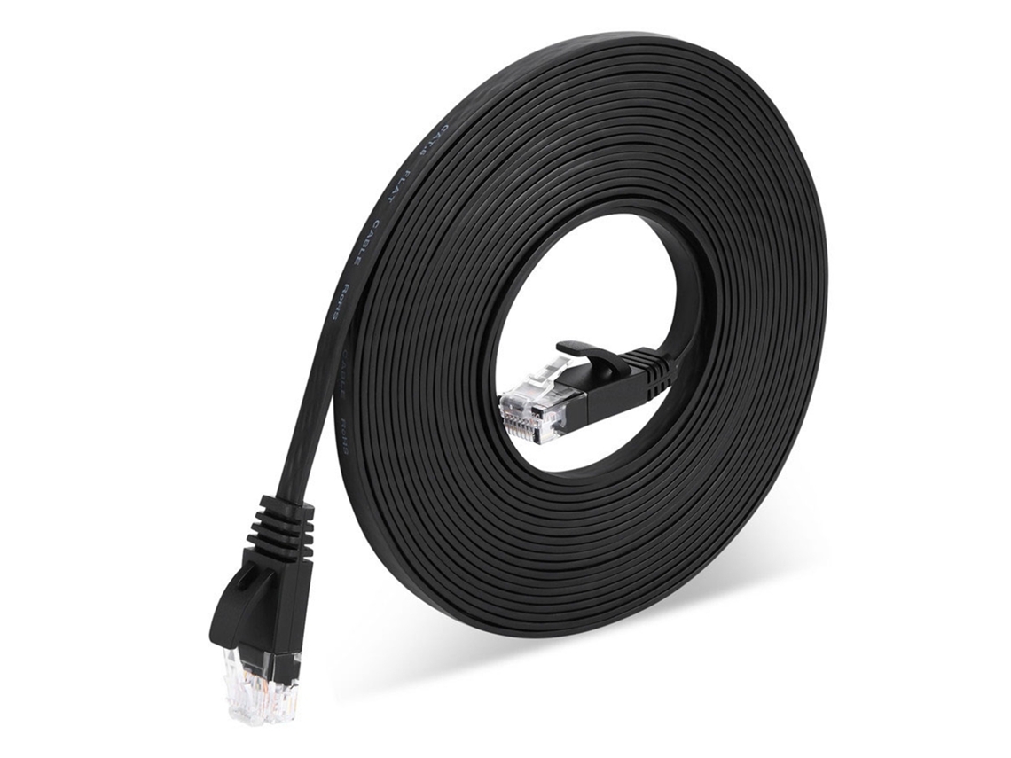 Cable De Red Ethernet Cat6 Gigabit 1000mbps De 30 Metros (98 Pies) Con Conector Rj45 Para Routers Y Ordenadores - Negro