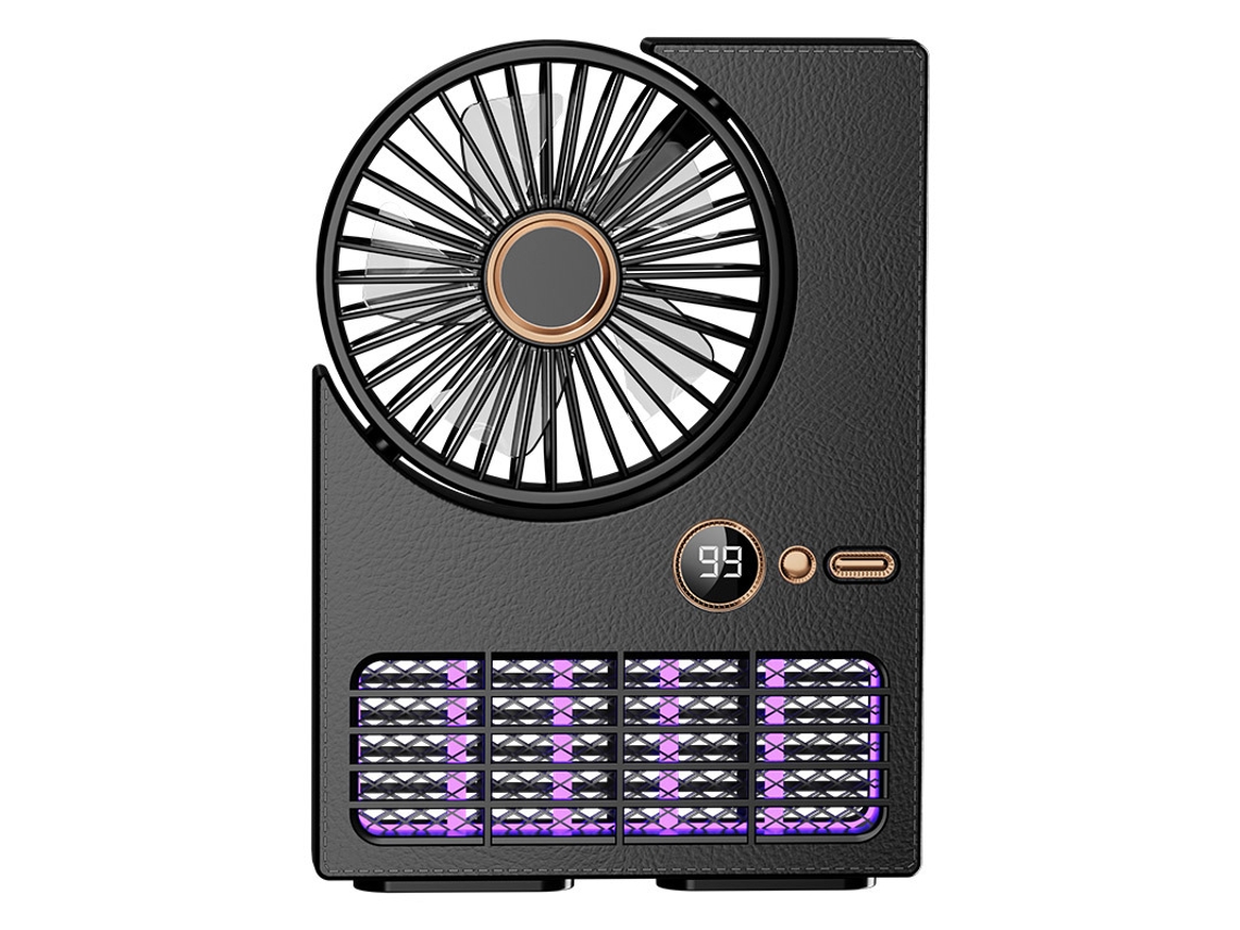 Lámpara repelente de mosquitos con ventilador, recargable por USB, de pared, silenciosa, Mdug (negra)