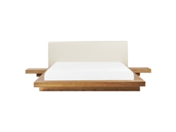 Cama con somier BELIANI Zen de MDF Madera clara 308x229x86