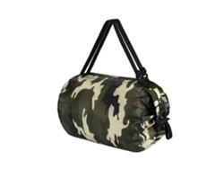 Bolsa de compras plegable, diseño plegable, gran capacidad, tela Oxford, muy utilizada, reutilizable, camuflaje verde militar. GOKOCO