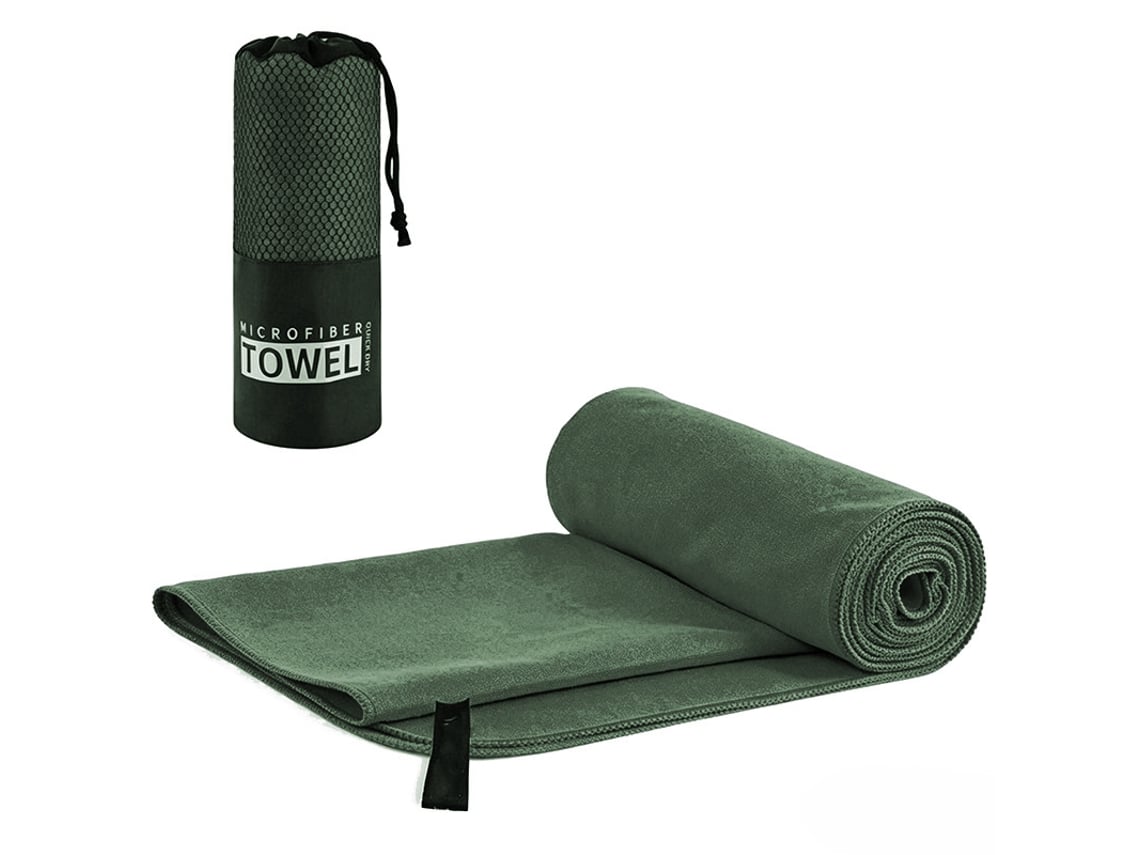 Toalla Deportiva De Microfibra, Superabsorbente Y De Secado Rápido Con Bolsa De Malla,verde Militar/50x120cm Gertiz
