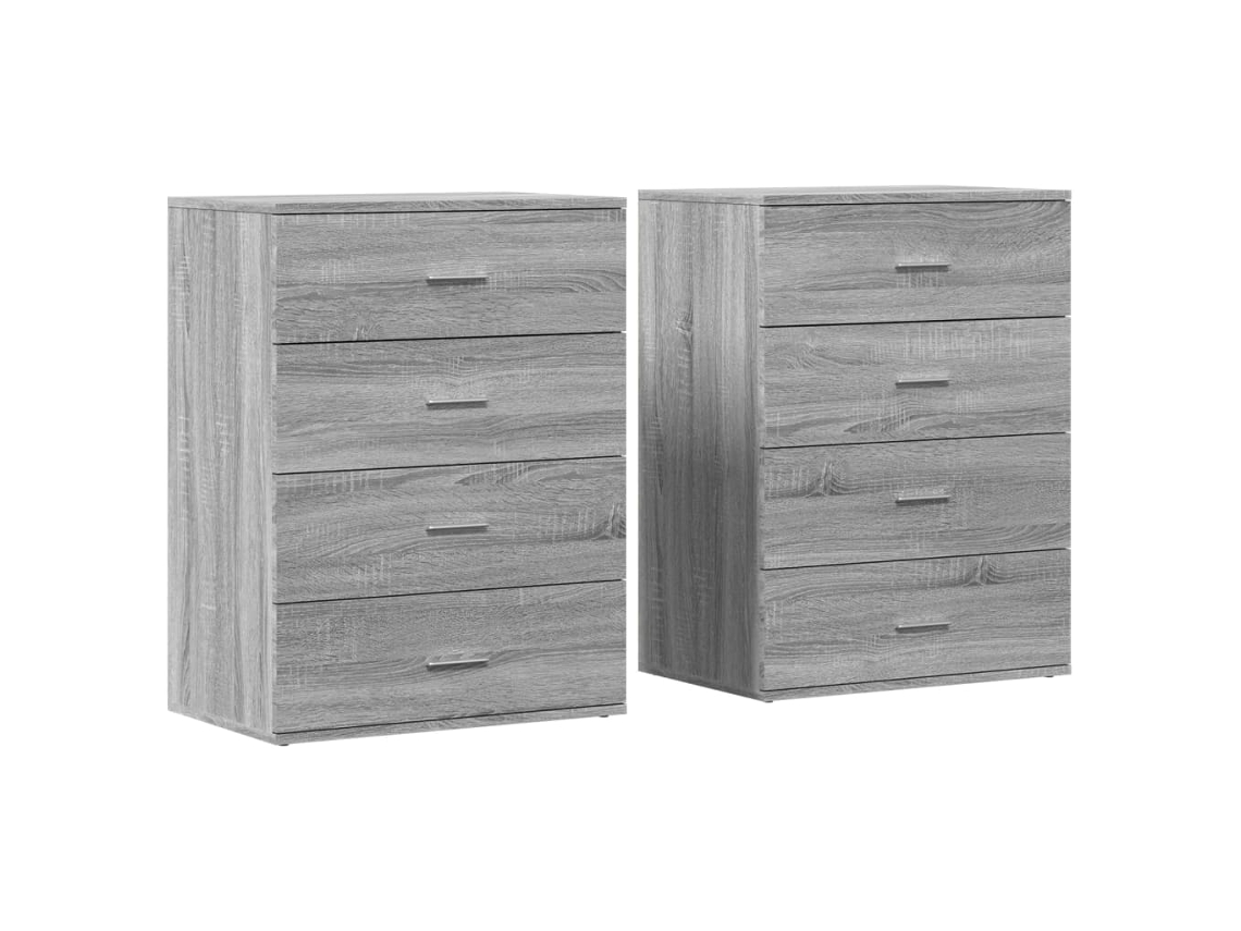 Conjunto de Aparadores Derivados de Madera Gris Sonoma MAISON EXCLUSIVE 60x39x80 cm
