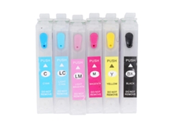 Cartucho De Tinta De 6 Colores Con Chip Permanente Para Impresoras T0801, T0802, T0803, T0804, T0805 Y T0806.