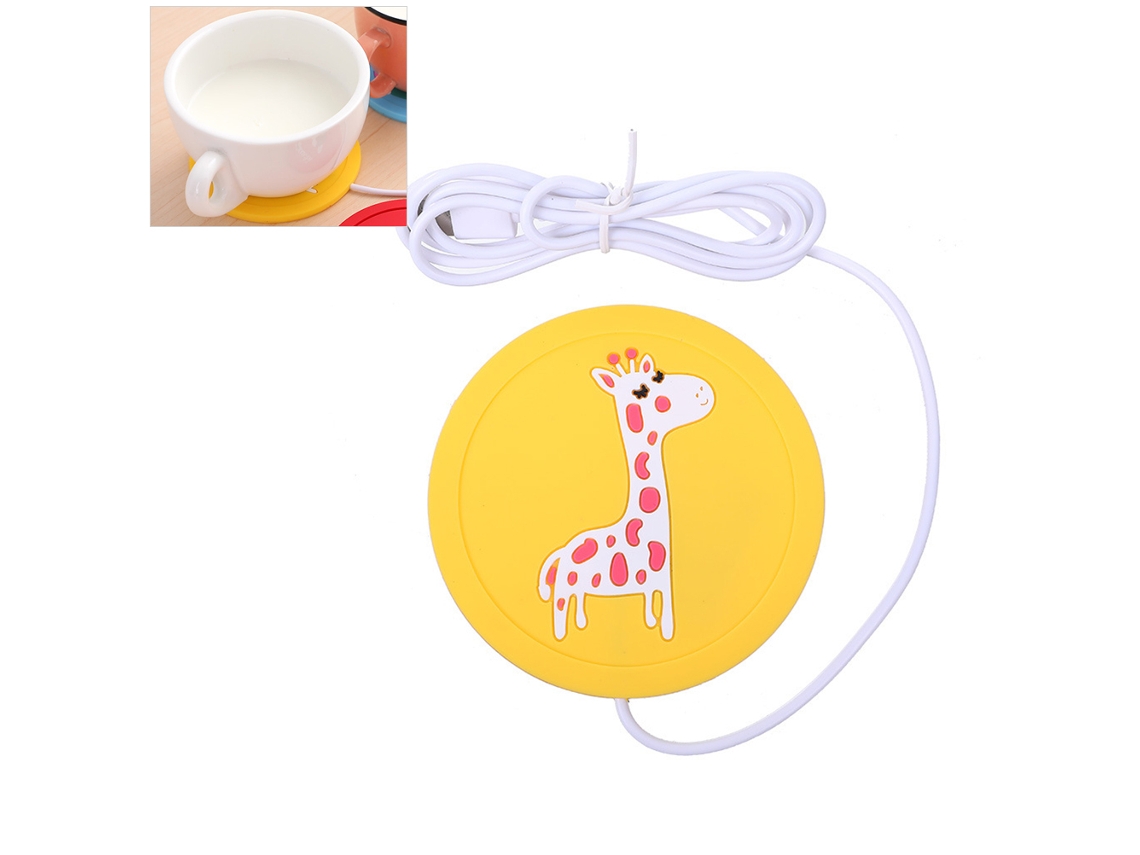 Calentador De Cócteles Usb De Silicona, Diseño De Dibujos Animados, Antiadherente, Para Bebidas Calientes.