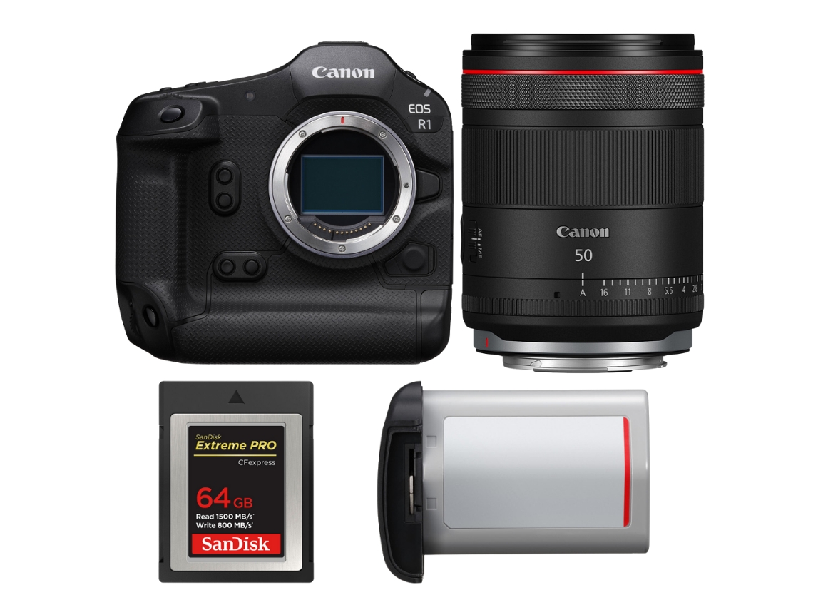 Canon Eos R1 + Rf 50mm F/1.4 L Vcm + 1 Sandisk 64gb Extreme Pro Cfexpress Type B + Canon Lp-e19 + Ebook “20 Consejos Para Fotos Que Impactan”