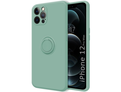 Carcasa iPhone 12 Pro Max (6.7) TUMUNDOSMARTPHONE Silicona Líquida con Anillo Verde
