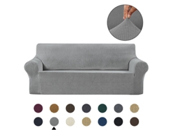 Funda De Sofá Elástica De Jacquard (apta Para Largo De 140-180 Cm) Gris Claro Siurn