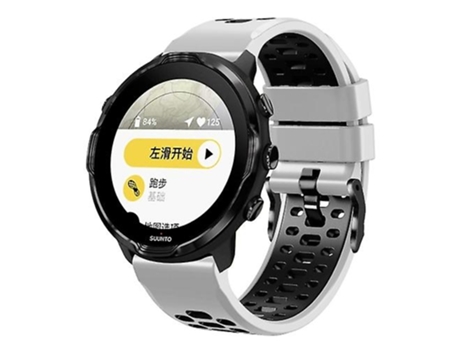 Correa para reloj Suunto 7 de silicona con tres filas de agujeros, blanco y negro VENISYMLIS