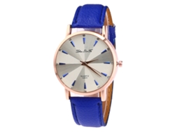 Reloj De Pulsera Unisex Informal Con Correa De Piel Sintética Y Movimiento De Cuarzo Azul.