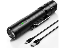 Antorcha Led 1200lumens Recargable Ip68 Táctica Militar Camping/caminatas Negro Yizhood
