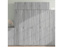 Armario De Madera Ingeniería Gris Sonoma 80x42,5x225 Cm