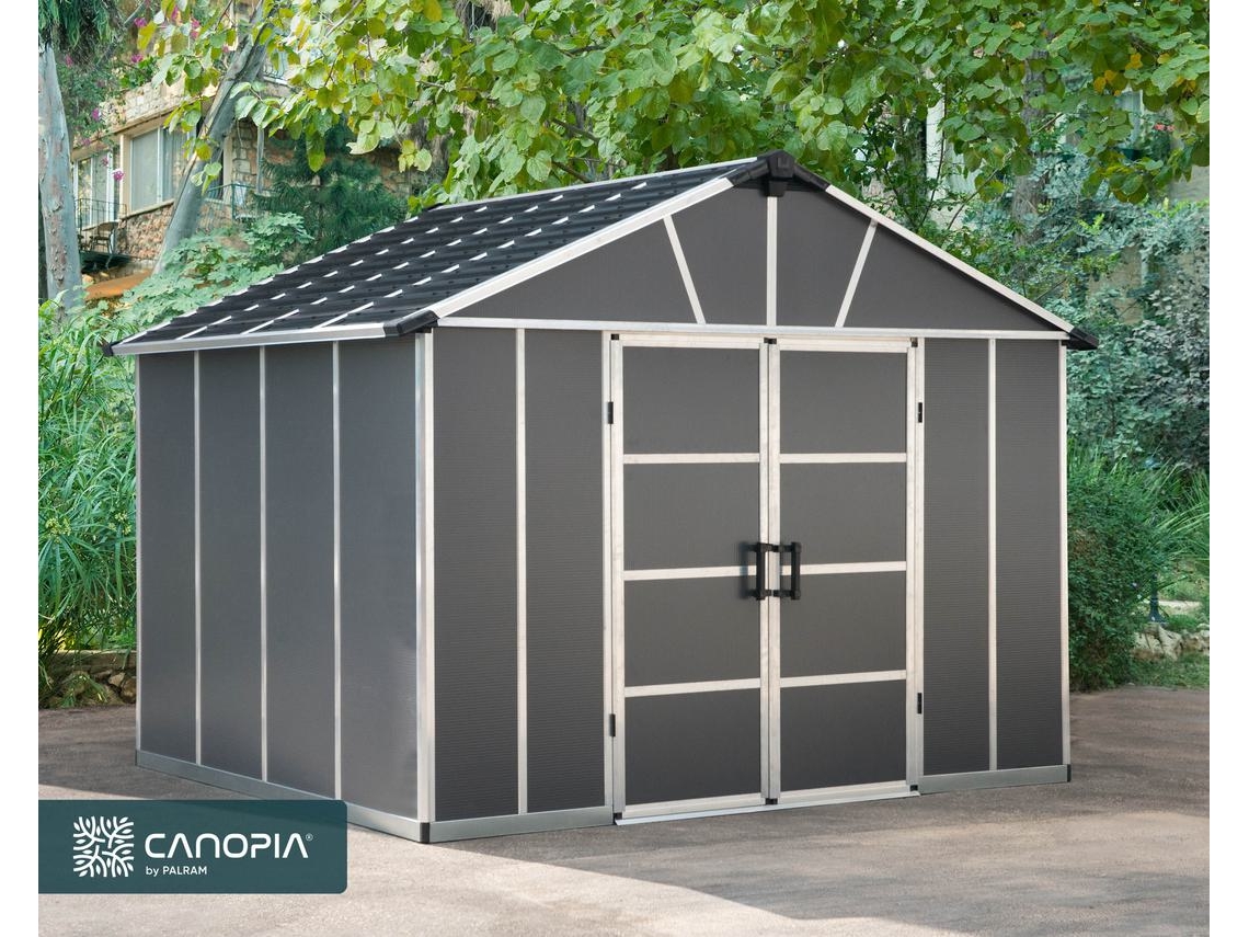 CANOPIA Caseta de jardín Yukon de policarbonato 271 x 332 x 252 cm con suelo incluido