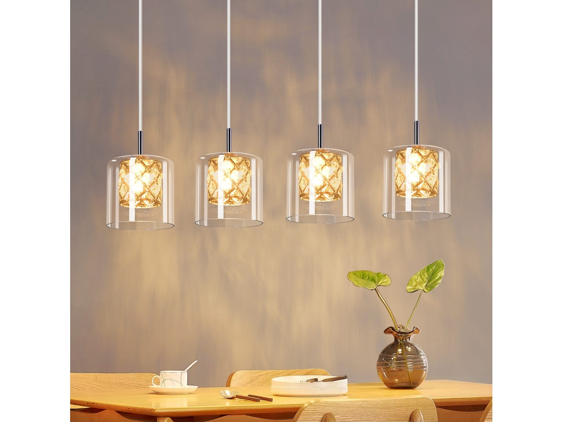 Lámpara colgante Nettlife de cristal G9 moderna para comedor con altura ajustable