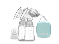 Sacaleches Eléctrico Doble Recargable De Color Verde, Con 2 Ajustes Y 9 Niveles, Silencioso Y Fácil De Usar.