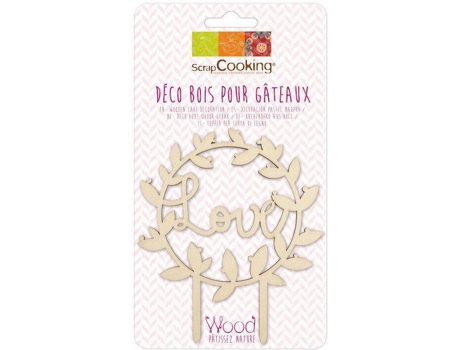 Decoración para Pastel SCRAPCOOKING Amor (Madera)