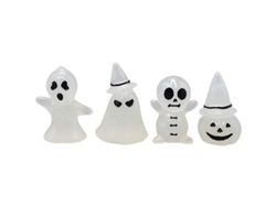 4 Piezas/set Figura Miniatura De Calabaza Fantasma Decorativa Festiva Para Halloween