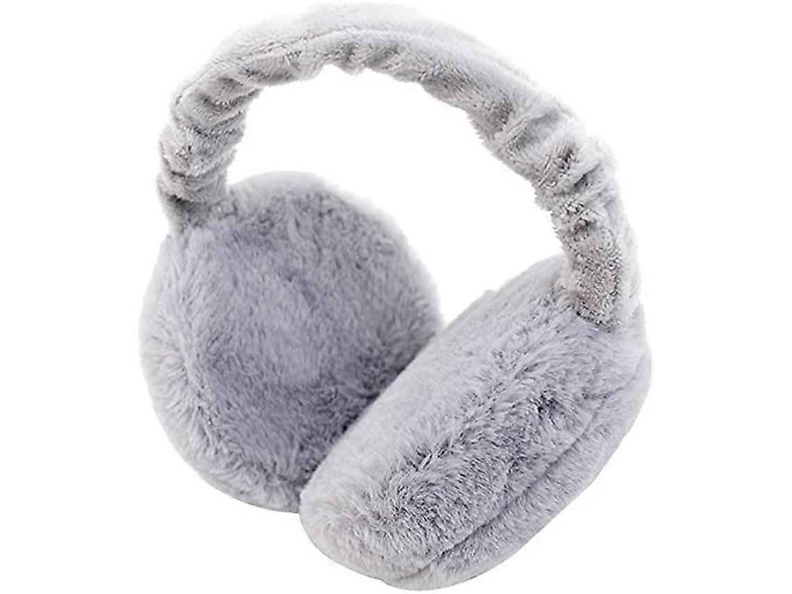 Orejeras de felpa cálidas para mujer, orejeras de invierno plegables y esponjosas