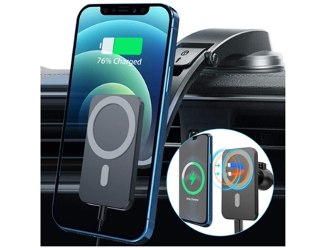 Cargador Auto CHRONUS QCC221013 magnético (Qi/iPhone 12 - 15W - Negro)