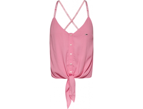 Top TOMMY JEANS Viscosa Mujer (XS - Rosa)