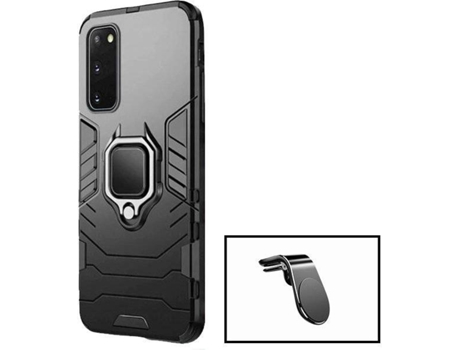 Kit Soporte Magnético L Safe Driving Coche + Carcasa 3X1 Military Defender para Samsung Galaxy S20 FE 2022 PHONECARE Negro