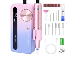 Taladro de uñas inalámbrico Lalamoli de 35 000 RPM, set de manicura y pedicura con brocas