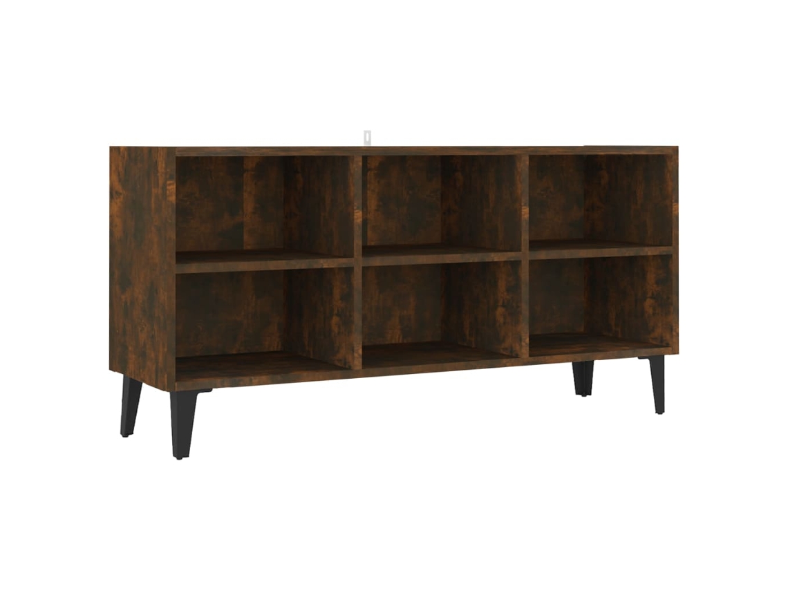 Mueble de TV con patas de metal y molduras de madera de roble ahumado MAISON EXCLUSIVE (69,5x30x50 cm)