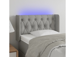 Cabecero Con Led De Tela Gris Claro 83x16x78/88 Cm