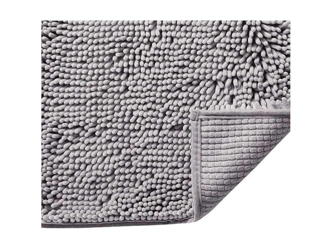 2026-tapete De Baño Gris Antideslizante Suave Absorbente Lavable A Máquina Rápido Secado 16"x24"