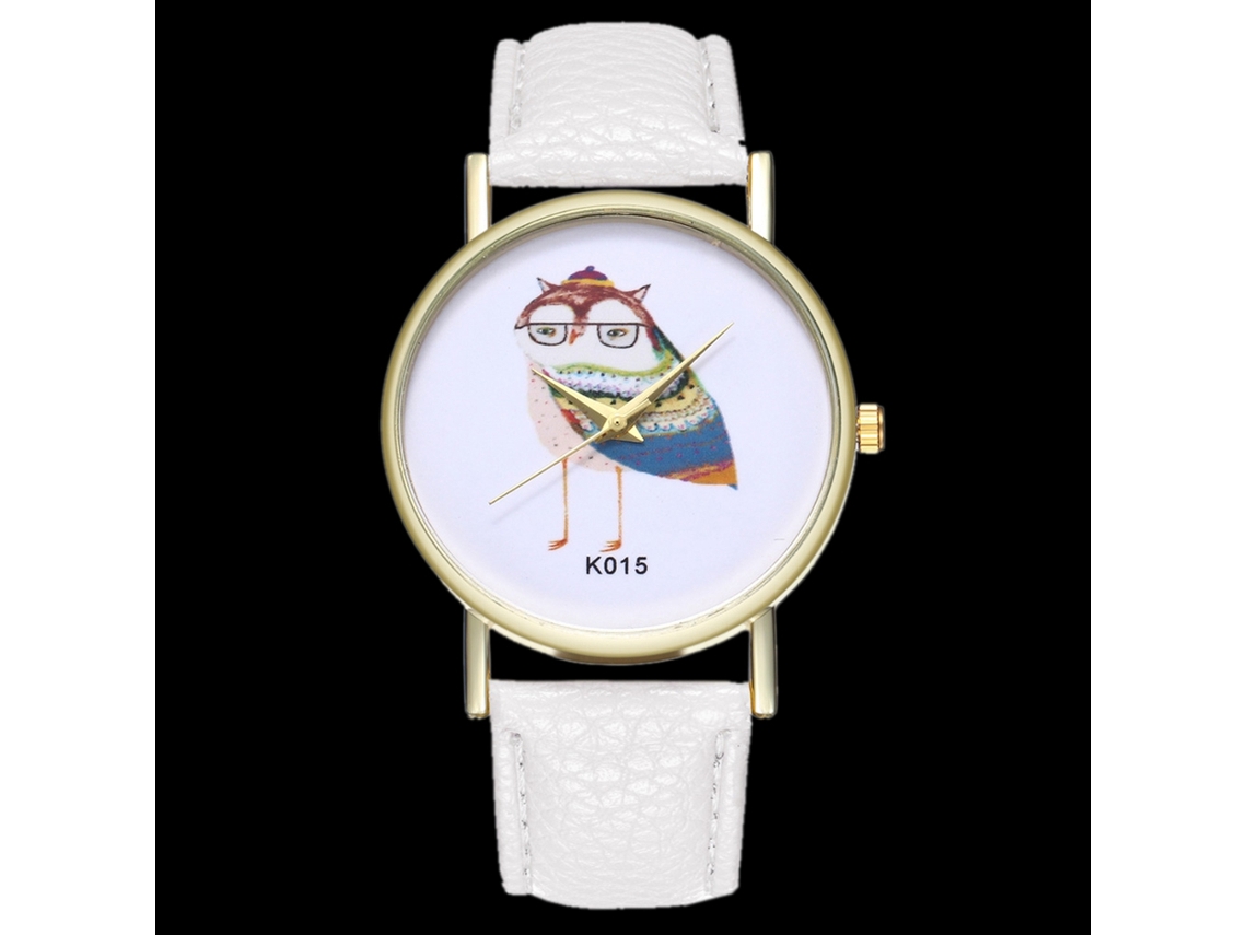 Reloj De Pulsera De Pareja Cuarzo Con Diseño Animal Dial Redondo Regalo Blanco