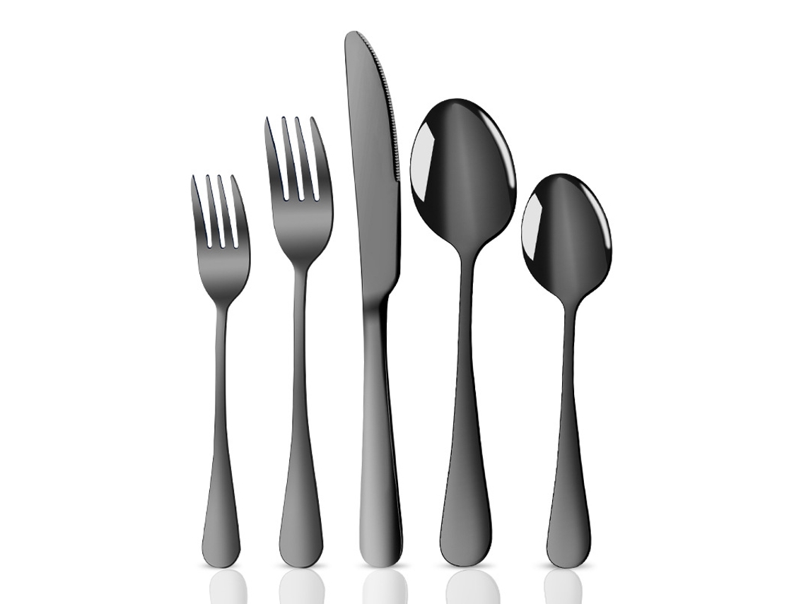 Juego de Cubiertos de Acero Inoxidable - 5 Piezas para Hogar y Restaurante JEIIBRZUI