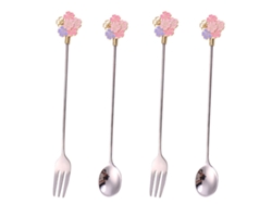 MEOIRUERY Juego de Cubiertos de Acero Inoxidable, Cucharas de Mesa, Utensilios de Cocina, 4 Piezas