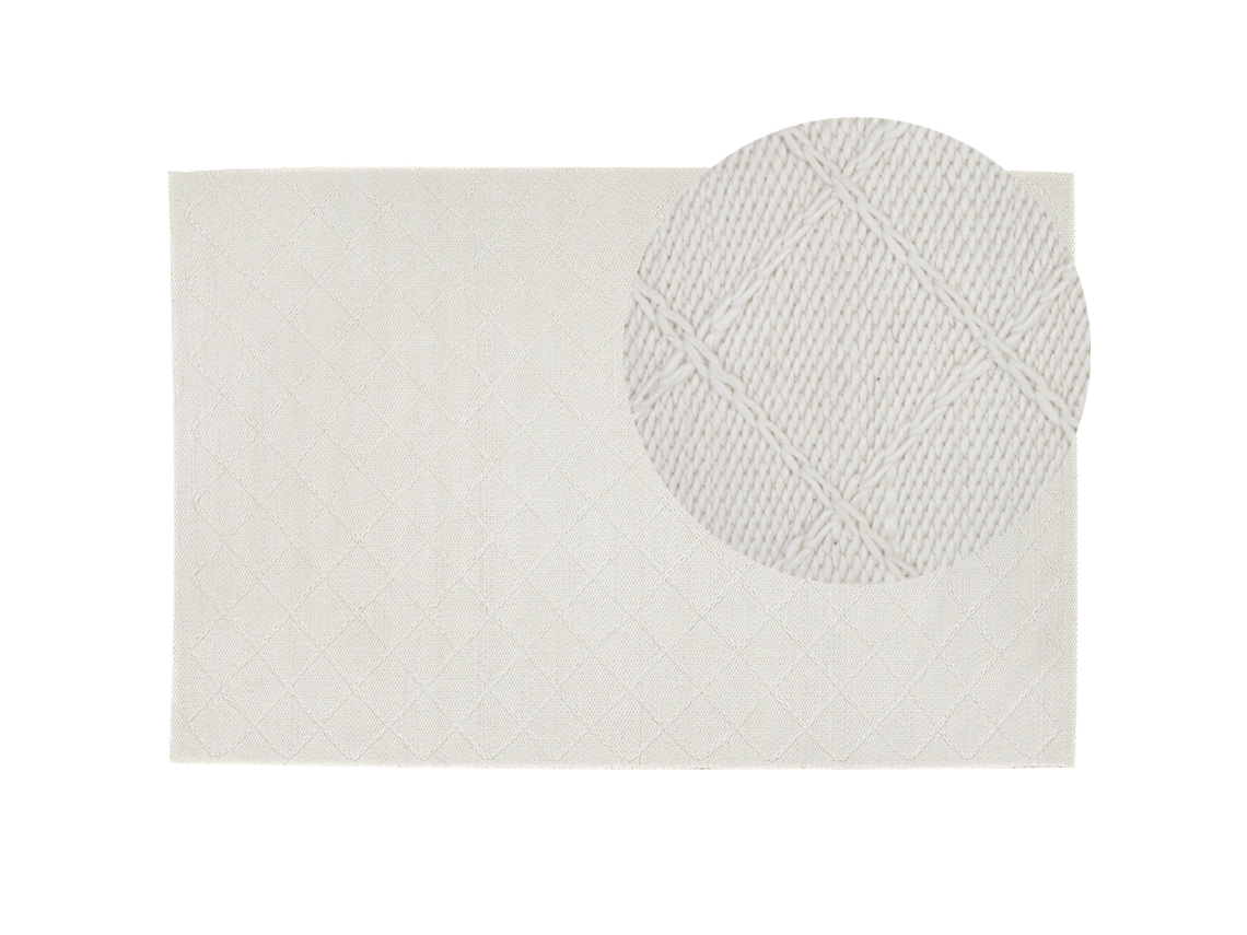 Alfombra de pelo corto BELIANI Ellek de Lana Blanco 160x230