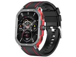 Reloj inteligente Bestvite con llamadas Bluetooth, control de voz y monitor de actividad física para ciclismo al aire libre, color rojo