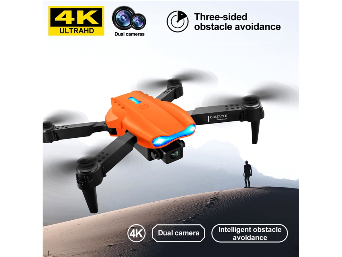 Dron de control remoto Bestvite con cámara 4K (cámara dual, 15 minutos de duración de batería, naranja)
