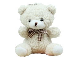 Llavero de peluche con colgante de osito de peluche, decoración blanca, 8 cm B.active